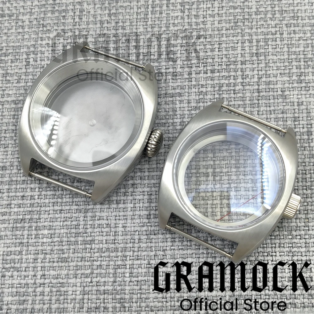 

Gramock 36 мм/39 мм сапфировое стекло с двойным куполом, большая корона/маленькая корона, корпуса часов, подходит для механизма NH34 NH35 NH36 ETA2824 PT5000