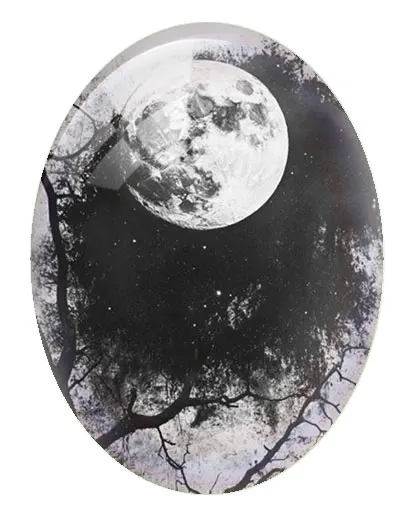 10pcs/lot Halloween Gothic Black Dark Skull Moon Flower Night Oval Photo Glass Cabochon Flatback Demo Cameo Diy Jewelry Making view 5