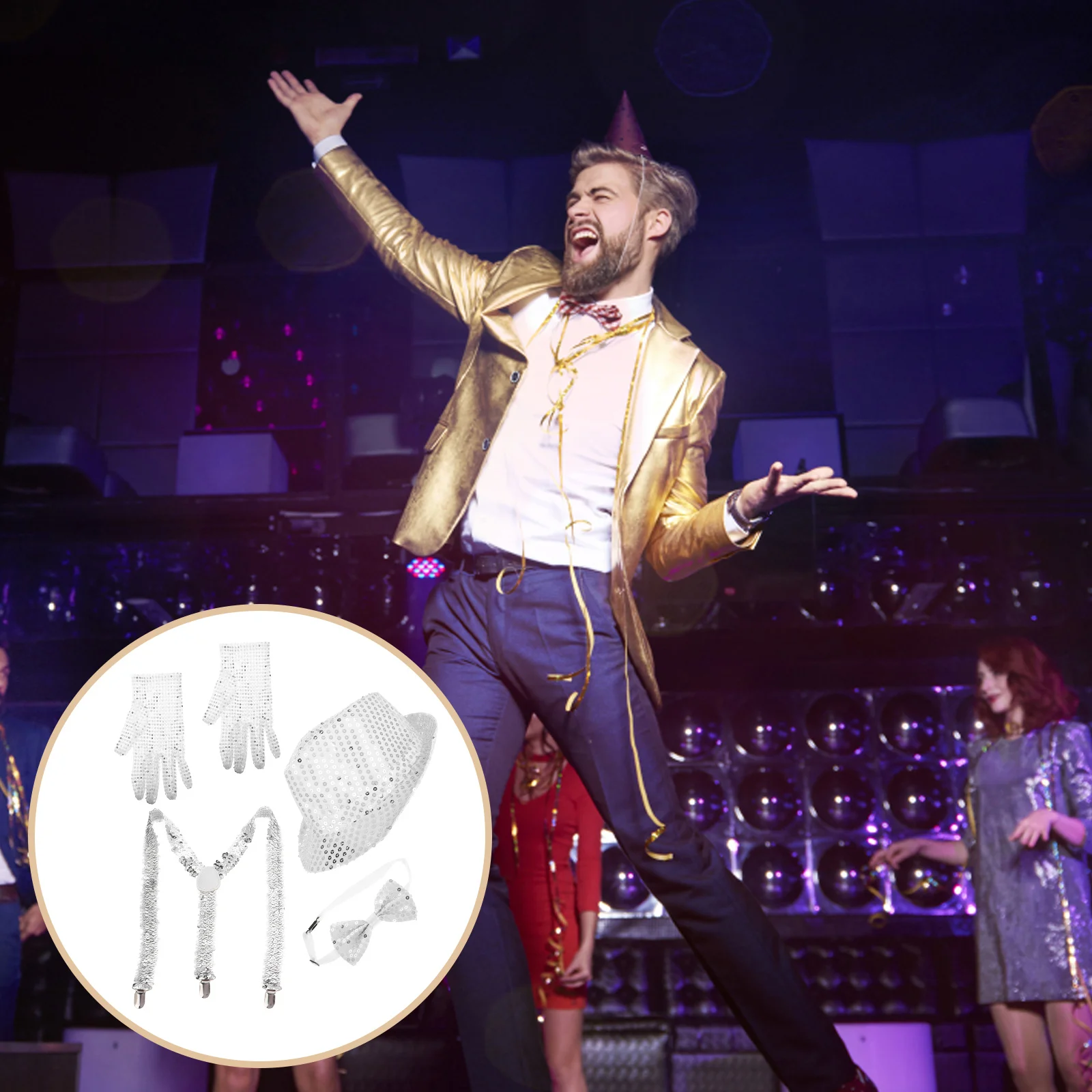 

Sequin Hat Silver Set Disco Party Bling Dance Hats Sequins Fedora Funny Western Sequin Hats Glitter Bowl Women Men