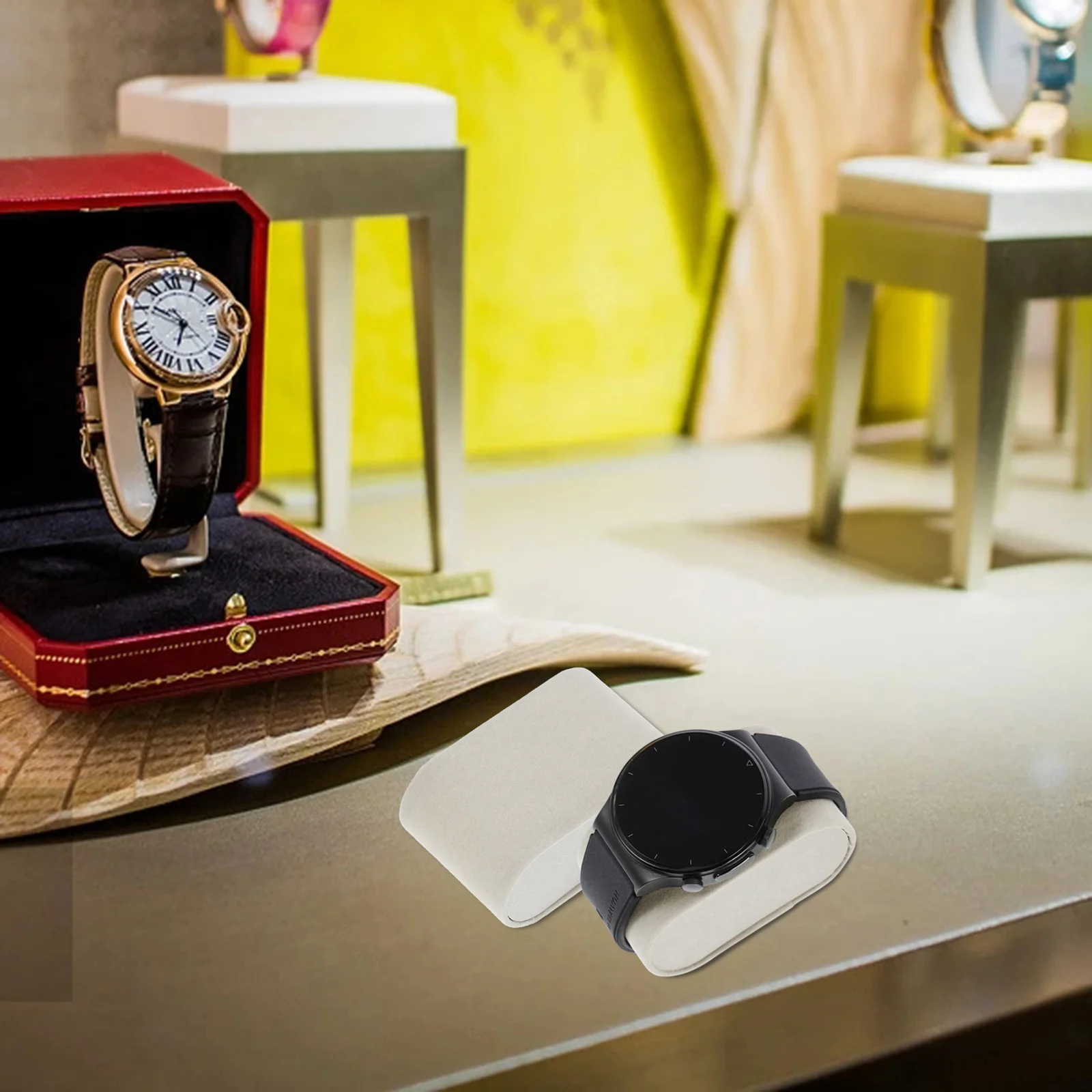 

6pcs Watch Display Pillow Gray Bracelet Bangle Chain Jewelry Show Cushion Replacement Insert Protect Watches Bands Display