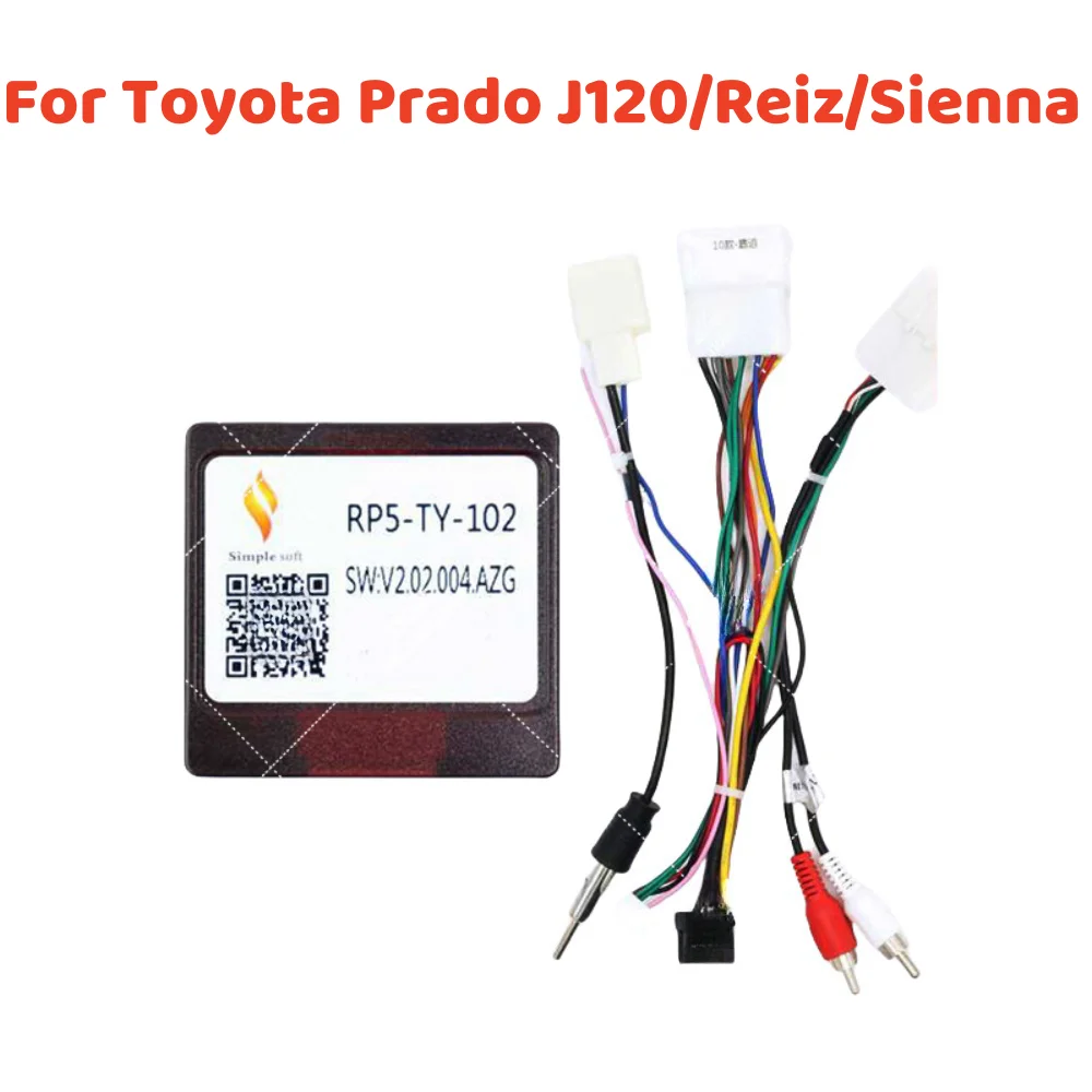 16 Pin Wiring Harness Canbus Box Decoder For TOYOTA PRADO J120 TUNDRA LAND CRUISER REIZ PRIUS SIENNA 2 Din GPS Car Receiver