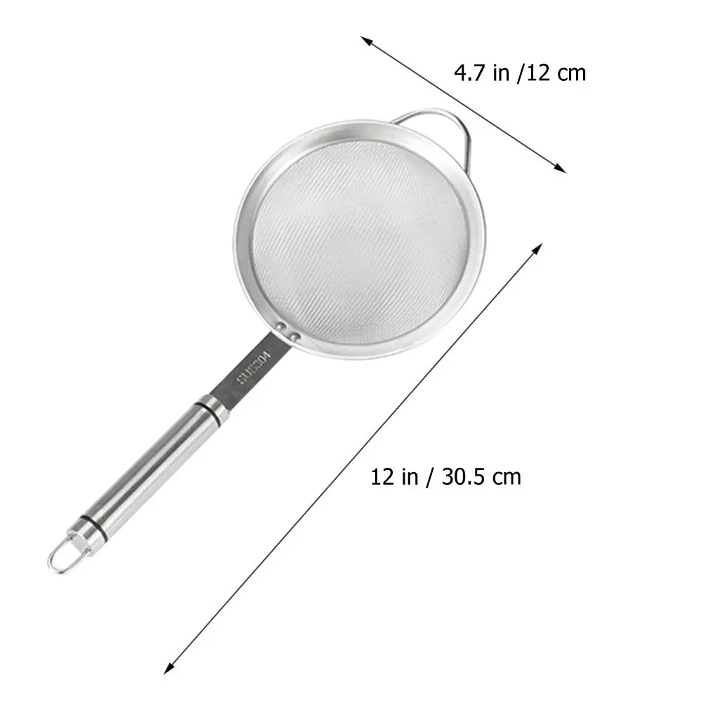 Professional 304 Stainless Steel Filter Spoon with Fine 60 Mesh for Kitchen Straining Frying Oil Fried Food Colander Mesh