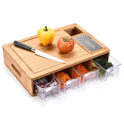 Solid wood kitchen cutting board storage box Drawer type cutting board rolling panel Cutting fruit board can store