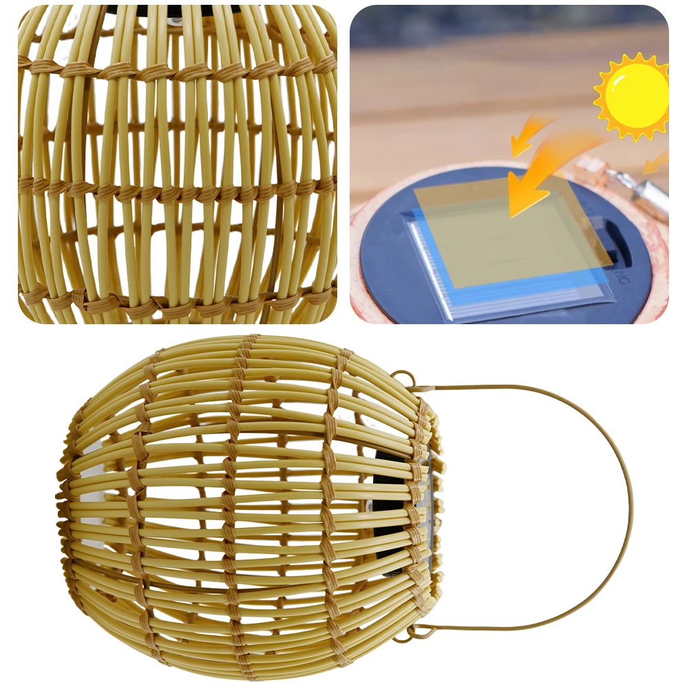 

Solar Hanging Lantern Woven Hanging Lantern IP44 Waterproof Outside Solar Lamp Patio Pendant Light for Wedding Home Decor