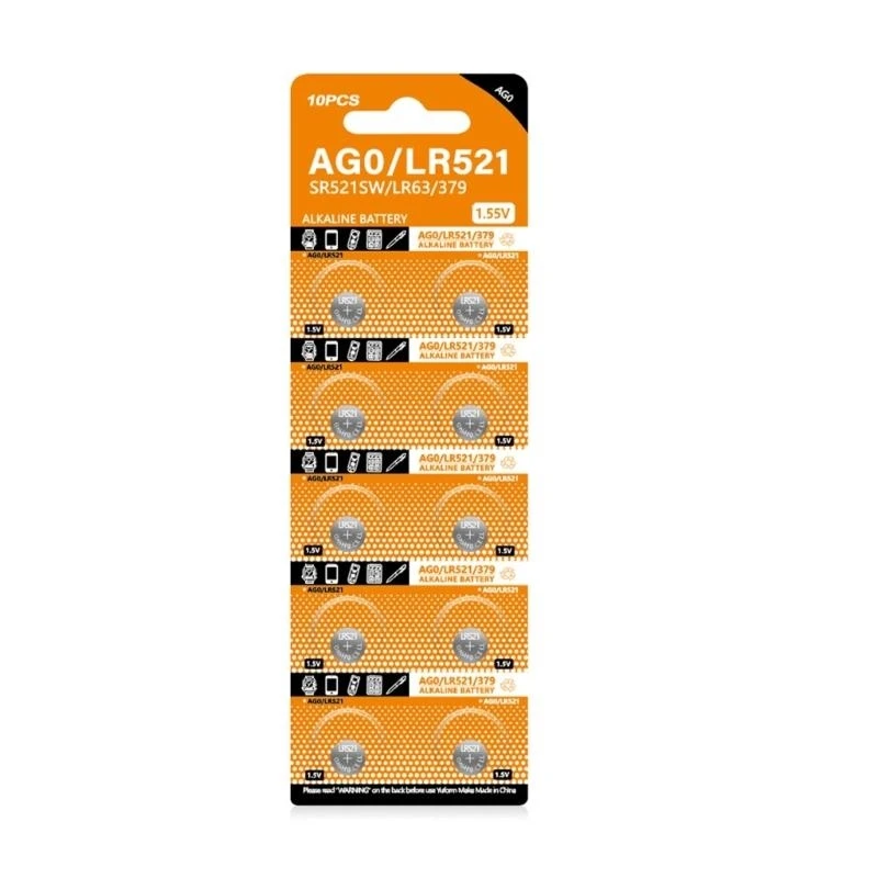  10Pcs AG0 Button Batteries SR521SW LR521 SR521 AG521 S521E 521A SG-521S SR63 GP379 V379 379X D379 379L 379LD For Watch