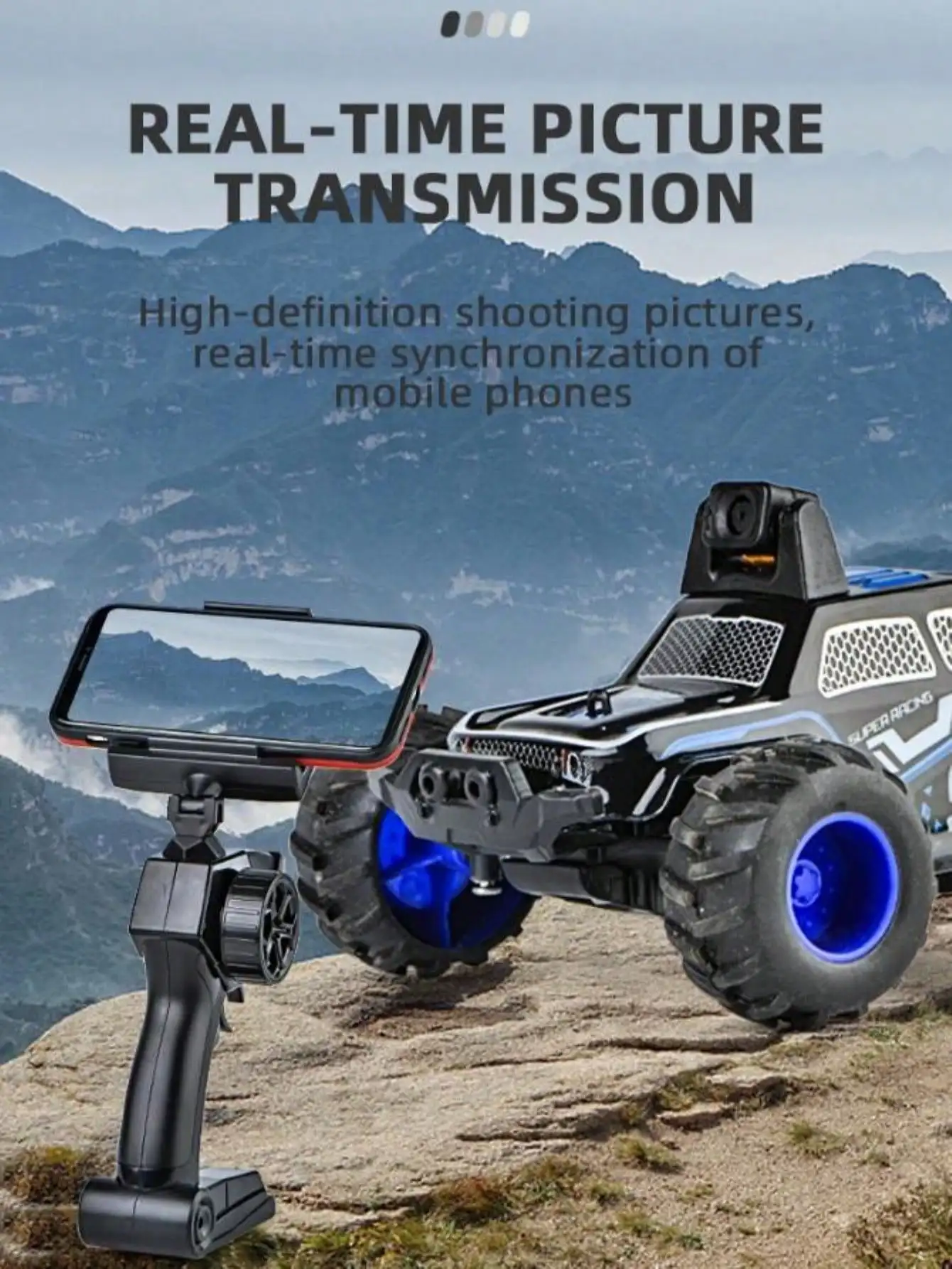 1:32 HD Camera 2WD Remote Control Off-Road Car 2.4G Strong Shock Absorber WIFI FPV Video Camera Dual LED Light High Speed RC Car