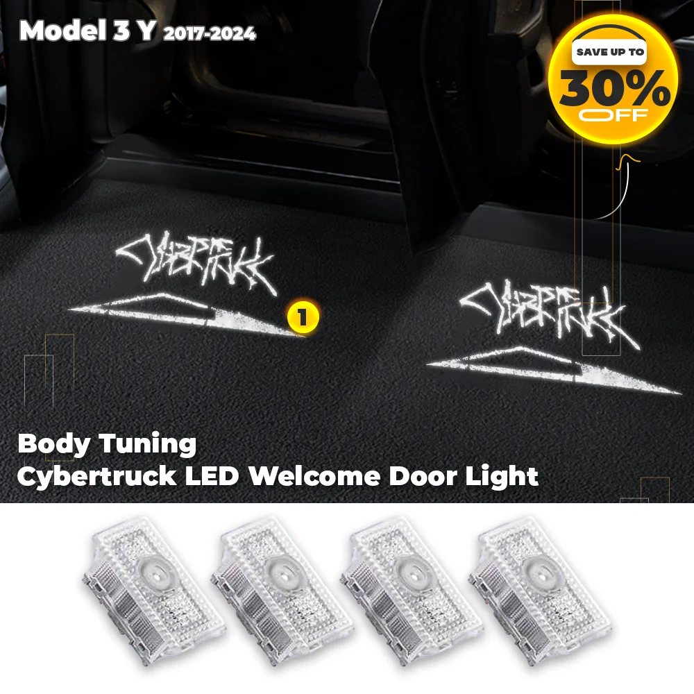 

Cybertruck LED Door lights for Tesla Model 3/Y 2017-2024 Welcome lights Atmosphere lights Plaid spotlights replace accessories