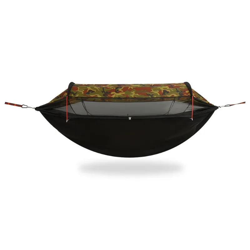 Push-Pull Double Hammock Outdoor Anti-Mosquito Aluminum Alloy Swing Tent with Mosquito Net, Anti-Rollover Family Camping Hammock