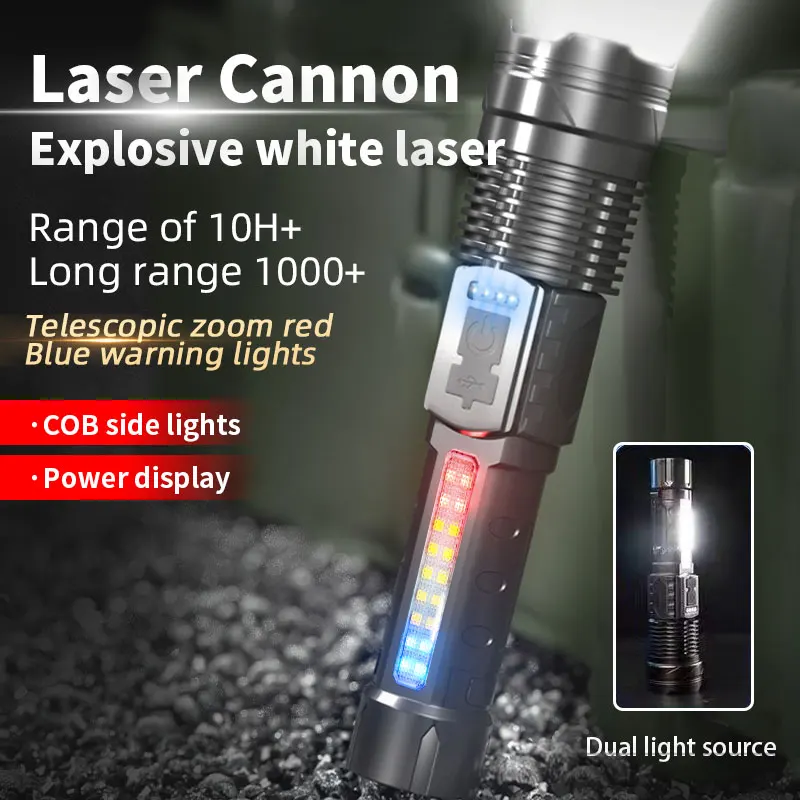 

NEW High Power Rechargeable Led Flashlight Very Strong Led Flashlight With Side Light Torch For Outdoor Camping Hiking