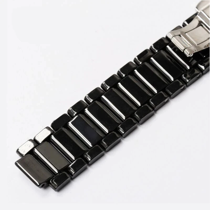 Premium-Grade Ceramic Watch Strap For Rado True Series Thin Watch Chain Black And White Convex men and women Watchband 19mm*12mm