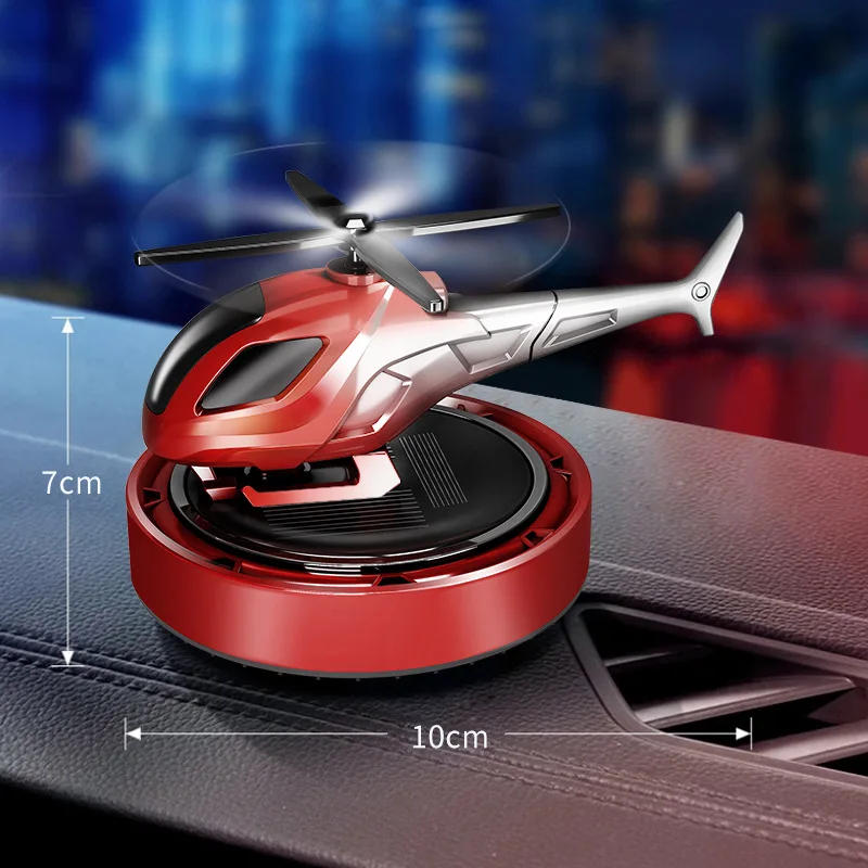 سيارة شنت الروائح تعمل بالطاقة الشمسية الدورية نموذج هليكوبتر الديكور سيارة رائحة إزالة العطر طائرة سيارة الديكور #6