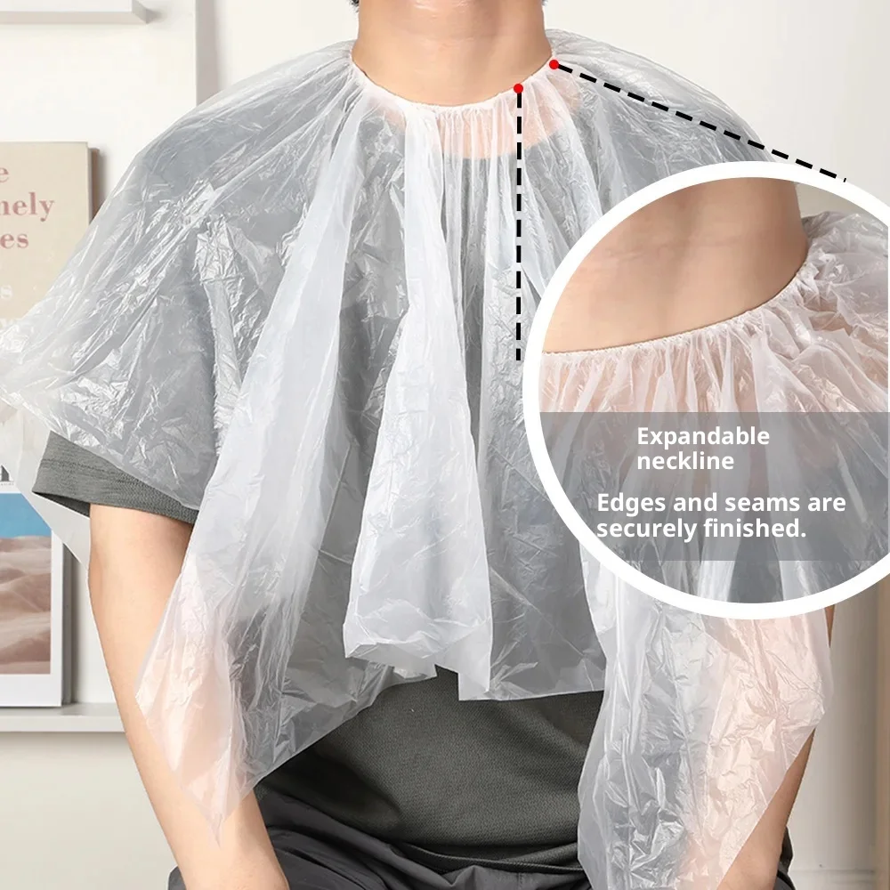 2Pcs Disposable Hairdressing Shawl Capes, Waterproof Salon Barber Cape for Perm Dyeing Hair, 100×100cm Oil Proof Hair Cutting