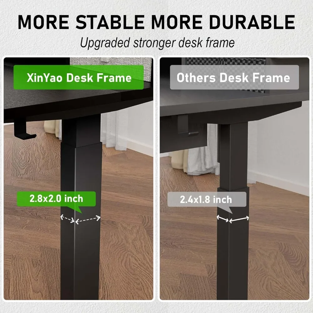 مكتب قائم كهربائي مع 5 أدراج، ارتفاع 55 × 24 بوصة قابل للتعديل للجلوس مع دعم تخزين 290 رطل مريح #6