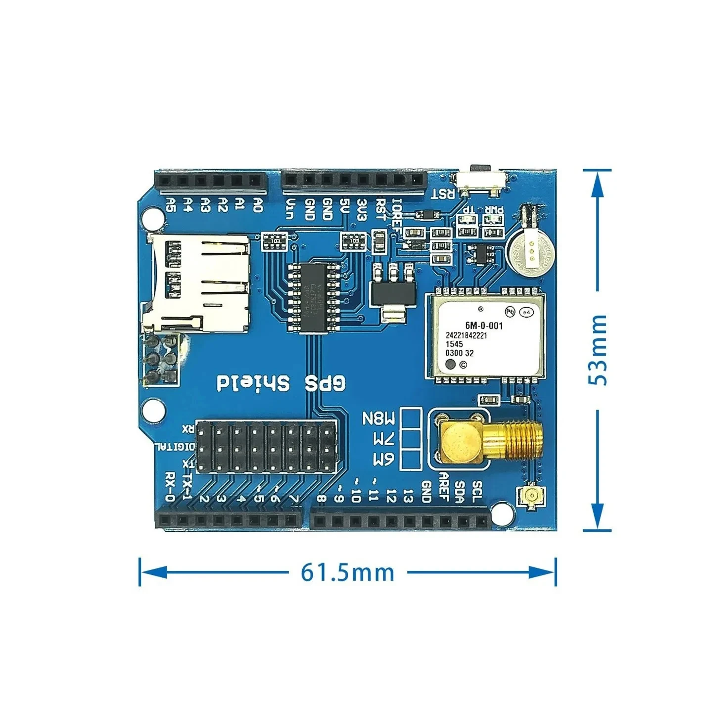 6M GPS shield GPS recording expansion board GPS module with SD card slot and antenna Supports Arduino libraries