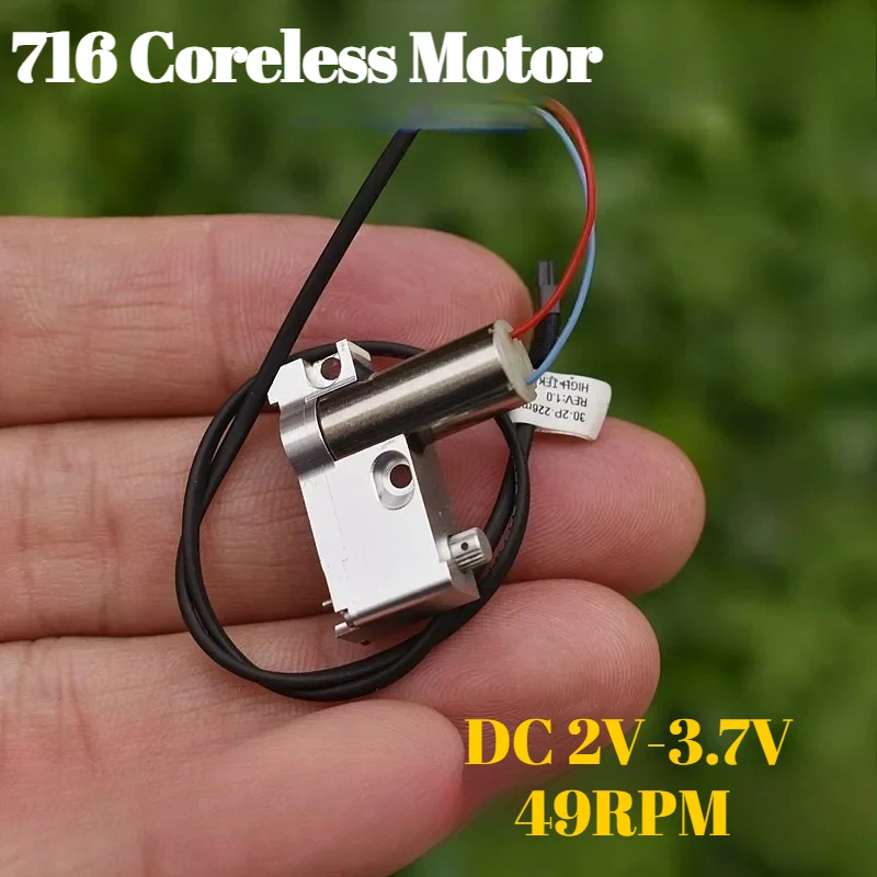 1PC MKS Full Metal Gearbox 716 Coreless Motor CNC Aluminum 6g DC 2V-3.7V 3V 49RPM Slow Speed for Car/Boat Servo Engine