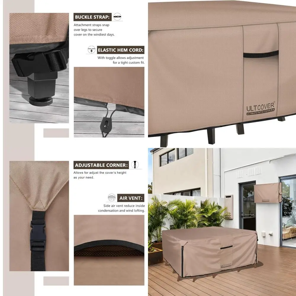 

Водонепроницаемый сверхпрочный холщовый чехол для стола и стульев для патио, 88 л x 62 Вт x 28 часов