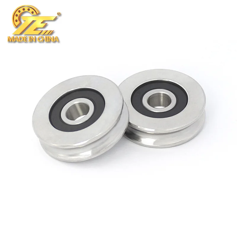 Manufacturer supplies stainless steel S626RS deep groove ball bearing concave U-shaped metal pulley guide rail wheel 6.1*28*8mm