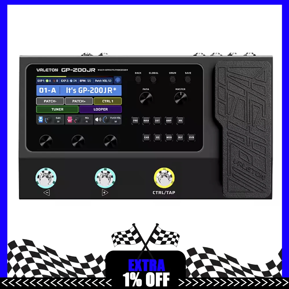 

VALETON GP-200JR Guitar Bass Amp Processor Multi-Effects FX Loop MIDI I/O Stereo OTG USB Audio Interface Gifts