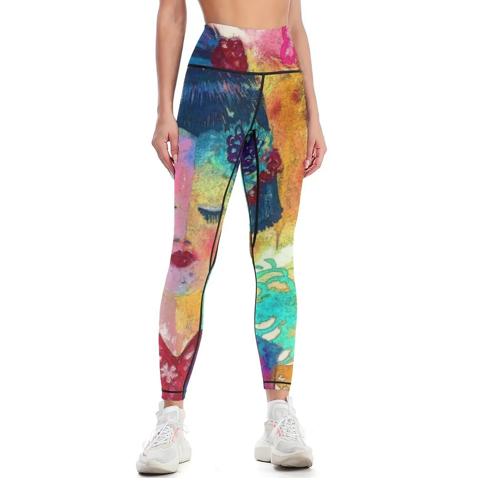 Retro Geisha Leggings Jogger pants push up legging Women's sports pants Womens Leggings