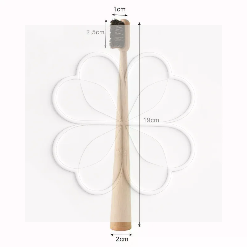 Horse Bristle Bamboo Toothbrush Biodegradable Nylon Free Soft Bristles for Kids Gentle Non Toxic Oral Care Gifts