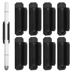 8 Pcs Black Sturdy Silicone Compact Adhesive Pen Holder Wall Mounted Marker Storage Container For Office Supplies Pen ganizer
