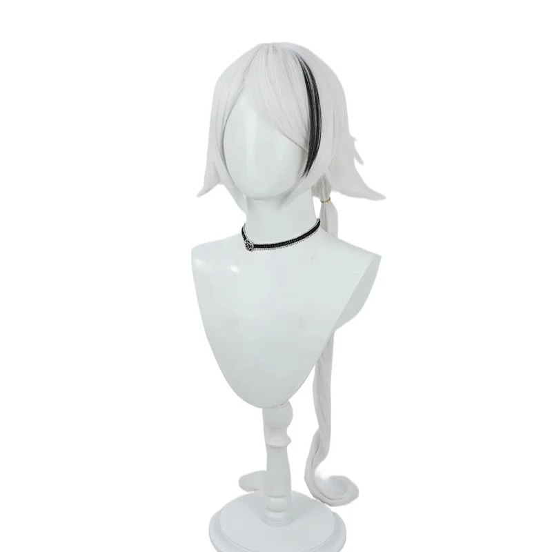 

Arknights Totter Cosplay Wig, Pure White with Black Gradient, Realistic Scalp, 5-Star Caster Style