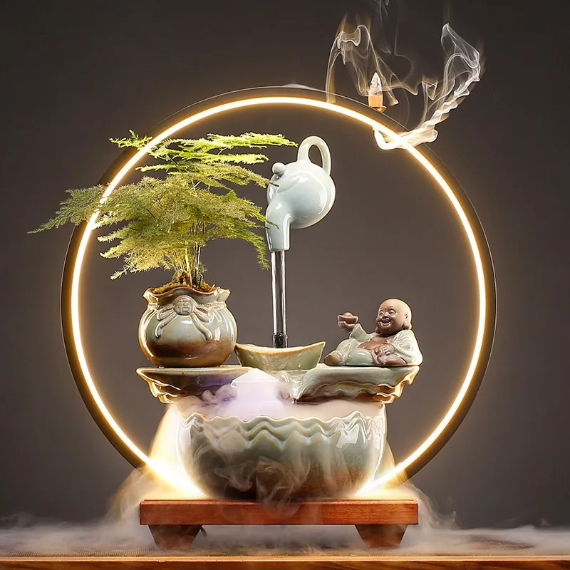 Recruiting Wealth,Flowing Water Decoration,Circular Water Wealth,Home Furnishings,Living Room,Desktop Decoration,New House Gifts