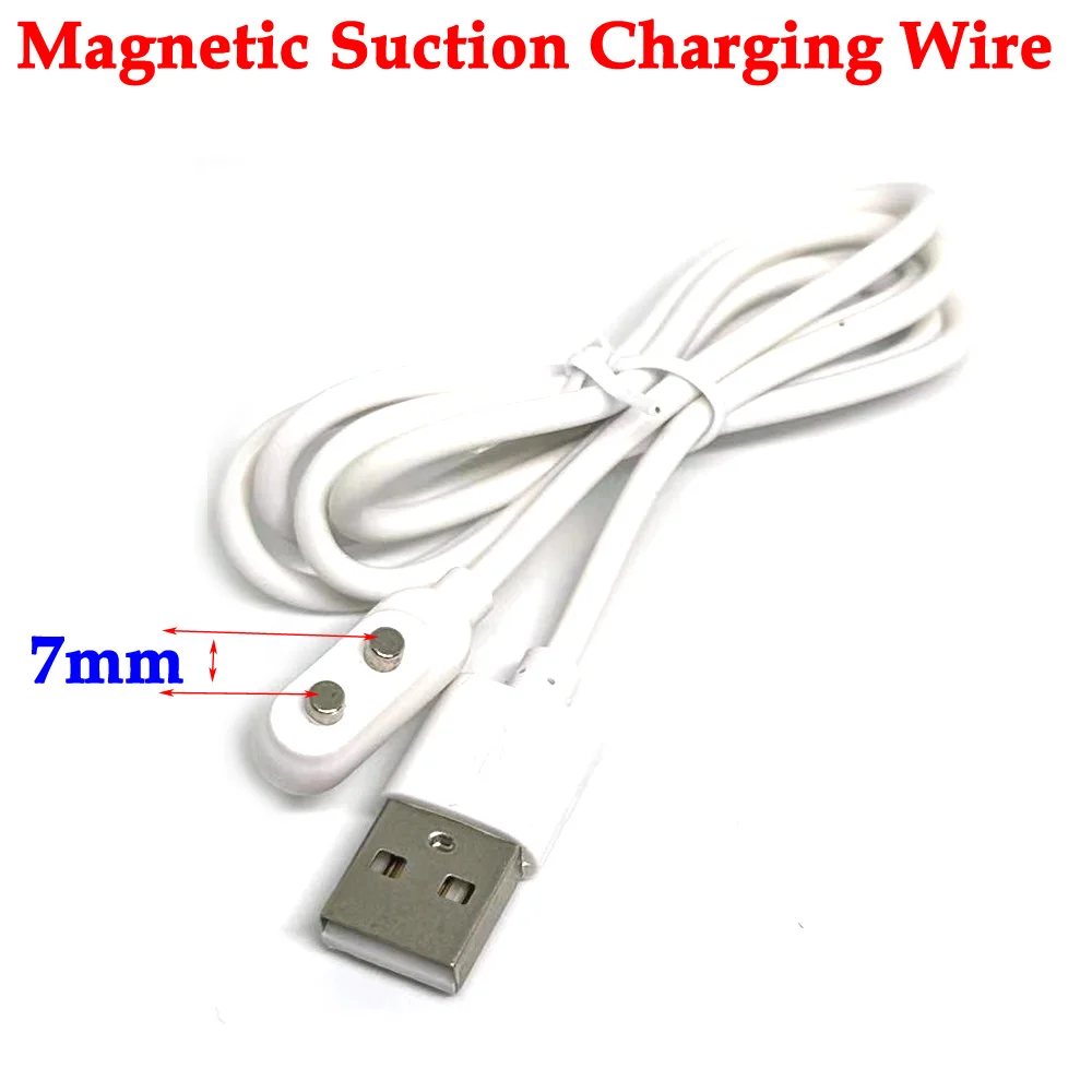 2pin Circular Magnetic Charging Cable center spacing 5mm 7mm Magnet Suctio USB Power charger for Beauty instrument Smart device