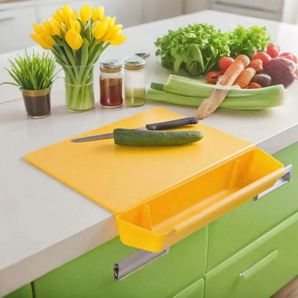 Tabla de cortar acrílica 2 en 1 con ranura para contenedor de alimentos, tabla de cortar gruesa para encimera para preparación de alimentos, tabla de cortar de cocina