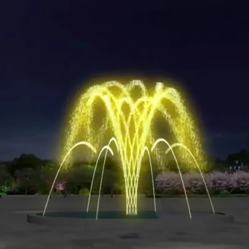 New High-End Stainless Steel CNC Rotating Flower Basket Music Fountain Nozzle Water Art Water Feature Outdoor Use