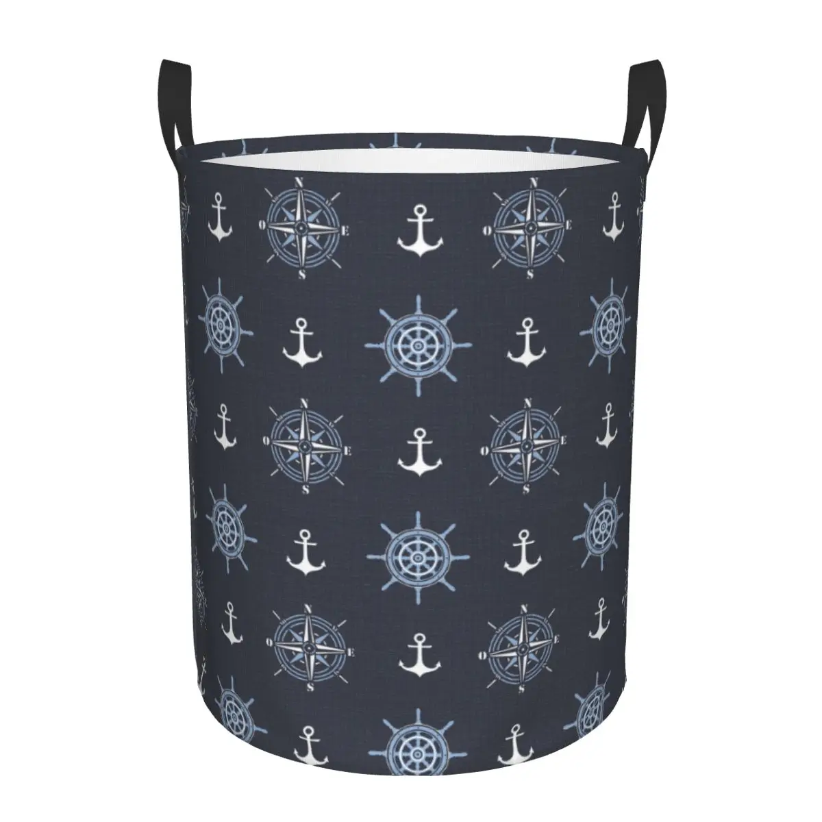 

Nautical Compass Captain Anchor Boat Dirty Laundry Baskets Folding Large Waterproof Clothes Sundries Basket For Home Children's