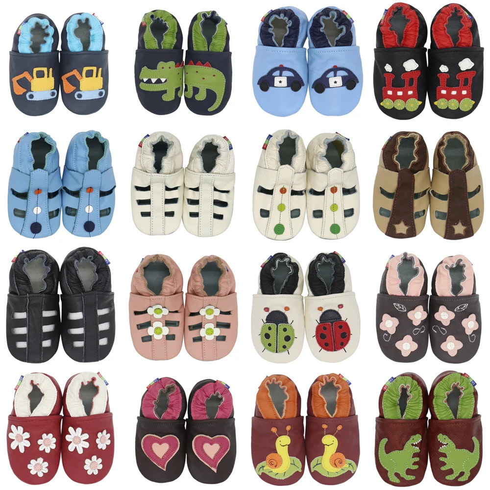 001Carozoo Newborn Baby Shoes Girls Slippers Soft Cow Leather Sandals Boys First-Walkers Sneakers Sock Shoes Free Shipping