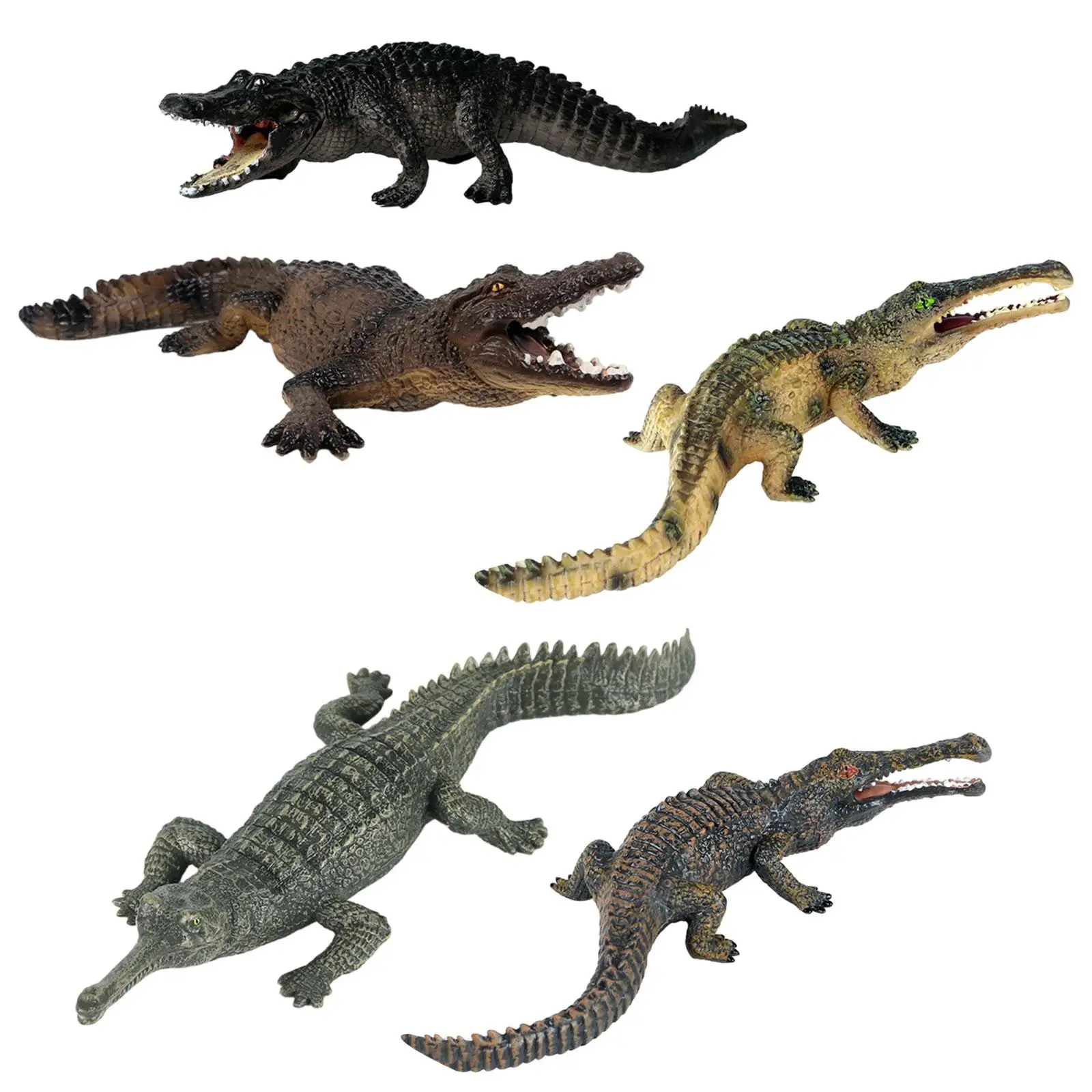 Realistic Crocodile Figurines Diorama Model Toy Desktop Decoration Preschool Animals for Gift