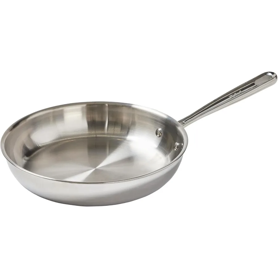 

10-дюймовая профессиональная сковорода из нержавеющей стали для индукционной кухонной духовки, безопасная до 500F, обеспечивает быстрое и выравное распределение тепла I