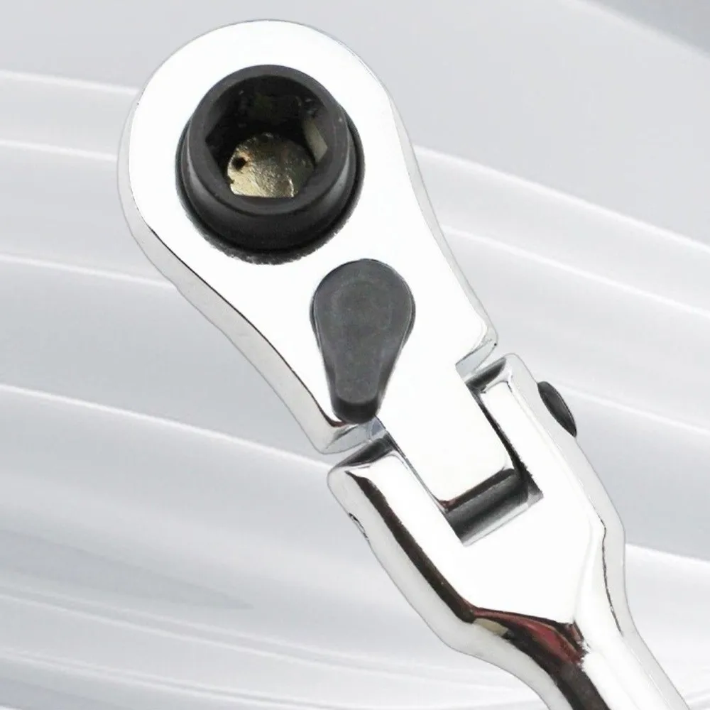 

Portable Metal Ratchet Wrench 1/4 Inch Multifunctional Quick Spanner Tool Round Handle Double Head Ratchet Home Repair