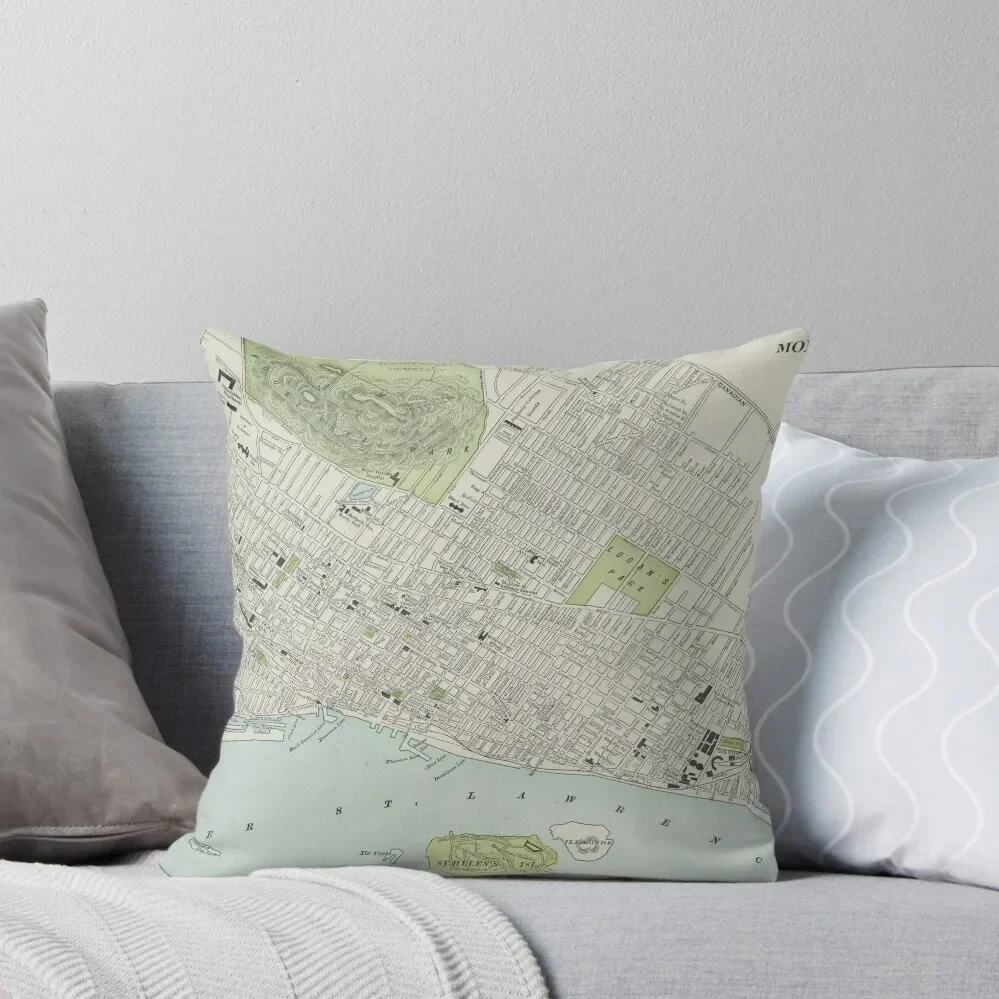 Vintage Map of Montreal (1901) Throw Pillow christmas pillowcases Sofa Cover Sofa Cushions Cover pillow