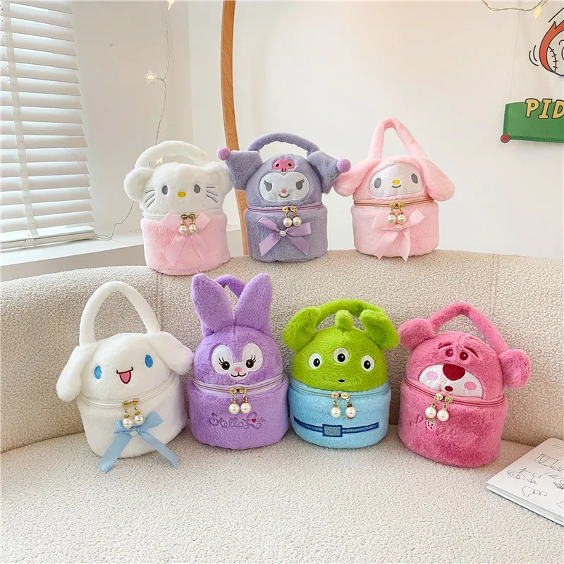 Sanrio Creative Plush Toy Backpack Internet Celebrity Cartoon Makeup Bag Claw Machine Doll Exchange Gift Girlfriend Accessories