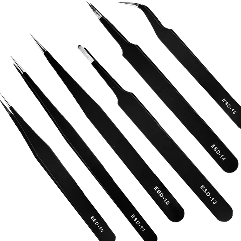 

6PCS High Quality Stainless Steel Tweezers Laboratory Tweezers Cell Holders for Fine Crafts Medical Cosmetology Laboratory Work