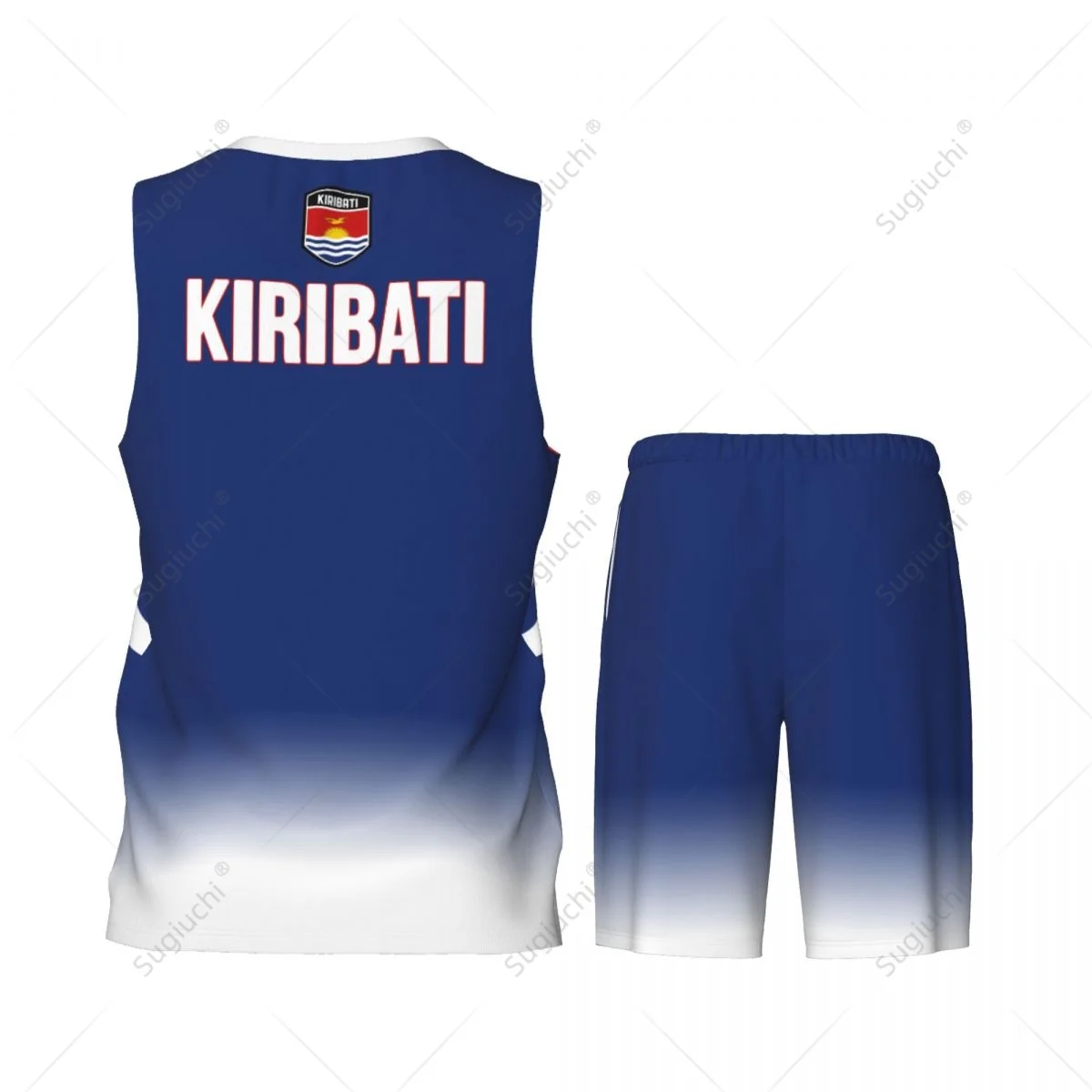 Jersey basket pria kiribatii Flag Jersey Set Mesh Shirt & celana tanpa lengan eksklusif Team-up nama kustom Nunber Unisex