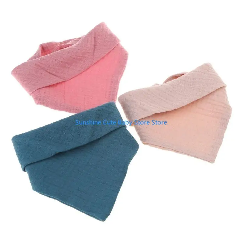

C5AF 3pcs Baby Bibs with 4-layer Baby Bandana Drool Bibs Cotton for Unisex Boys Girl