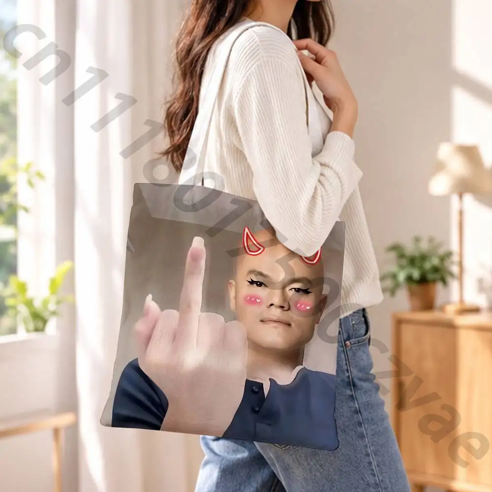 Funny JYP Meme Reusable Fashionable Backpack Multifunctional Handbag Canvas Shopping Bag