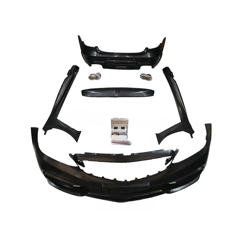 High Quality WD Style PP Material Body Kit Fit For W212 E Class Front Rear Bumper Side Skirts Spoiler LED Light Parts