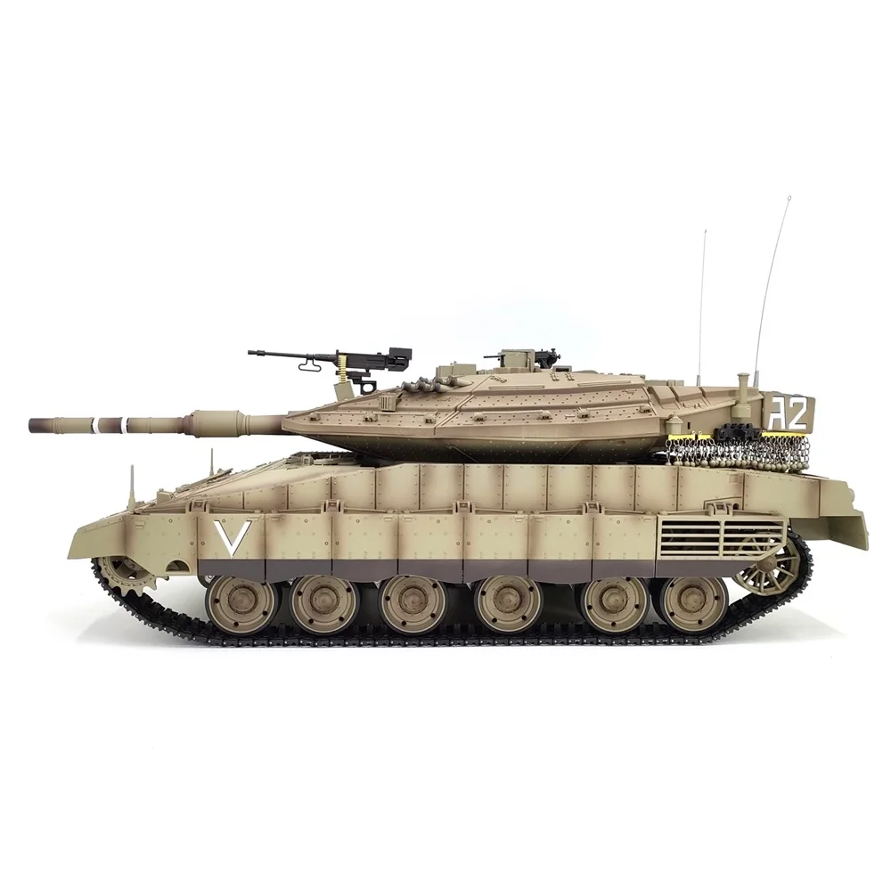 Henglong 3958 Israel Merkava MK IV Main Battle Tank Remote Control Model 1/16 Metal Tracks Off-Road Fire RC Car Toys Gifts