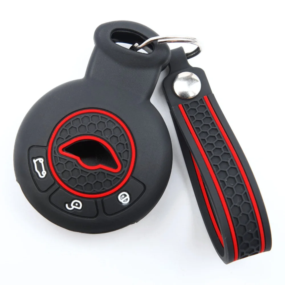 Protective Silicone Key Cover For BMW Mini Cooper Clubman Countryman Paceman Roadster R56 R57 CAS3 with slim wrist strap