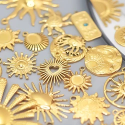 Stainless Steel Sun Charm Moon Sunset Charms For Jewelry Making Bulk Supplies Stainless Steel Pendant Breloque Acier Inoxydable