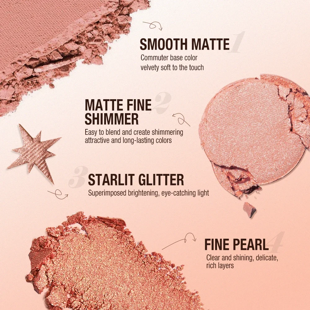 O.TWO.O Eyeshadow Palette Professional Glitter Shimmer Matte Eye Shadow Long Lasting Waterproof High Pigmented Eye Makeup Pallte