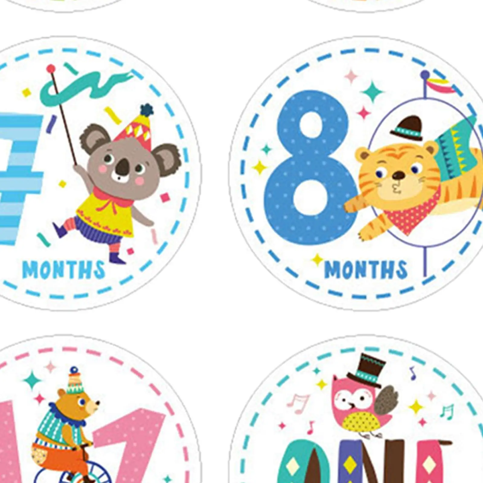 

12x Baby Monthly Stickers Newborn Month Sticker Embellishment Crafts Baby Milestone Sticker for Girl Boys Infant