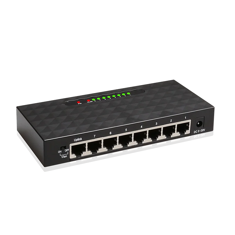 10PCS Diewu Unmanaged 8 Port Ethernet Hub 10/100m Vlan Netzwerk Switch