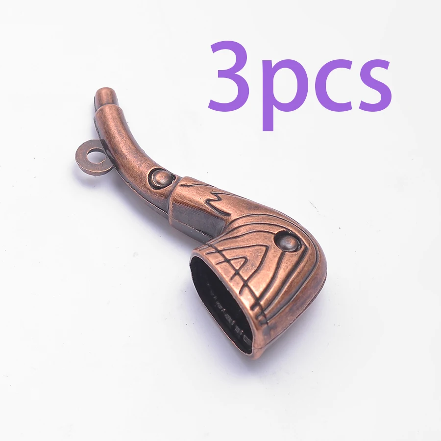 3 Pieces of Vintage Pipe-Shaped Handmade Accessories, Available in Two Colors, with an American Western Nostalgic Style, Suitable for DIY Bracelets, Necklaces, Earrings, and Handmade Beaded Decoration Accessories