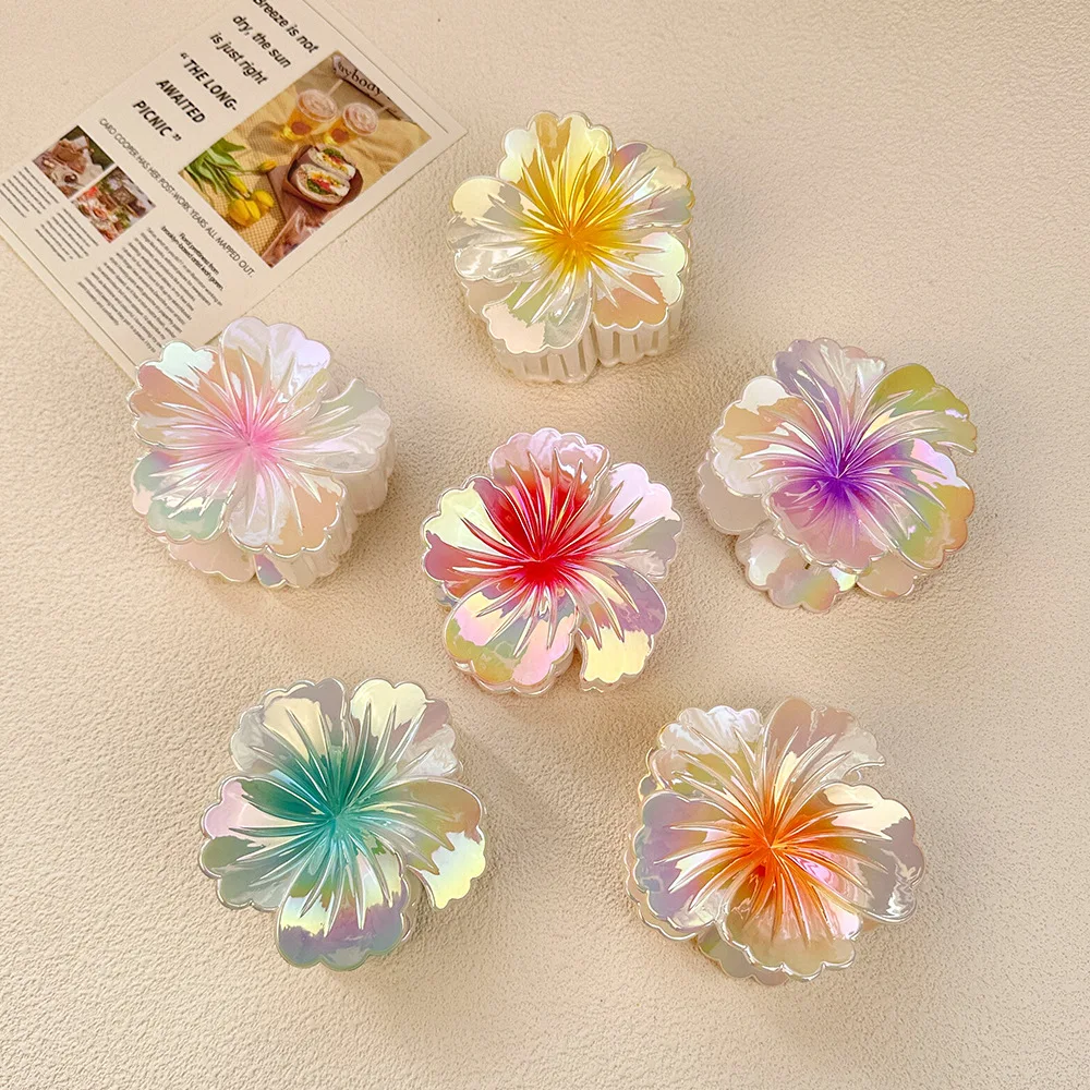 

Hot-selling colorful egg flower hairpin fashionable flower grab clip retro lady side grab half grab back head wholesale